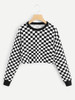 Checkered pullover fashion sweatshirt