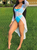 Sheer high low bikini coverup dress