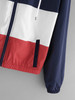 Trendy color block Retro windbreaker sweater