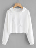 Distressed drawstring hoodie sweatshirt