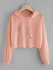 Distressed drawstring hoodie sweatshirt