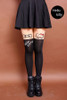 Kitty cat tattoo mock knee high stockings tights
