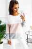 Trendy block stripe tie back loose fit blouse