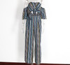 "Life nice" stripe detail cutout jumpsuit
