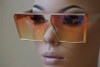 Square oversize retro sunglasses