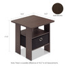 Furinno End Table Nightstand 11157DBR/BK