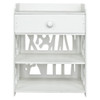Wooden Bed Side End Table Nightstand Bedroom Drawer &amp; Bottom Shelf White