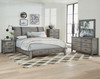 Benjamin Reclaimed Rustic Grey Finish Queen Sleigh Storage Bed, Dresser, Mirror, 2 Nightstands, Chest