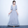 ZX50H#Sister group gray chiffon long Bridesmaid Dresses wedding party dress 2018 gown prom women's fashion cheap wholesale cloth