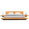California King size Modern Platform Bed with Headboard and 2 Nightstands in Oak