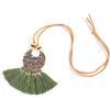 Bohemian ethnic long tassel fringed choker necklace