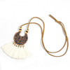 Bohemian ethnic long tassel fringed choker necklace