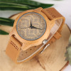 Unique Boho Style Bracelet Square Face Wooden Watch