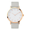 Minimalist Style Leather Band Stainless Steel Analog Quartz Wristwatch