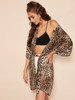 Open Front Leopard Print Kimono