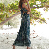 Vintage bohemian print dress two-pieces plus size