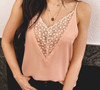 Sexy chiffon lace embroidery cami top