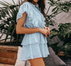 Summer V-neck ruffle elegant rompers  jumpsuit