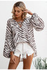 Zebra stripe printed blouse shirt