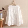 Cotton Embroidery  Linen Blouse Tops