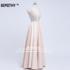 BEPEITHY V-Neck Beads Bodice Open Back A Line Long Evening Dress Party Elegant Vestido De Festa Fast Shipping Prom Gowns