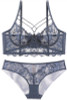 Illusion Smoke Blue Lace Lingerie Set
