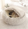 New Style Pet Dog Cat Bed Round Plush Cat Warm Bed House Soft Long Plush Bed For Small Dogs For Cats Nest 2 In 1 Cat Bed