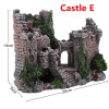 Aquarium Ancient Castle Decoration Resin Artificial Building Rocks Cave