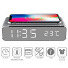 LED Electric Alarm Clock Digital Thermometer Clock HD Mirror Clock with Phone Wireless Charger and Date