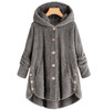 Coat Winter Casual Loose Solid Button Fleece Hooded For Women Coat Winter Casual Loose Solid Button Fleece Hooded For Women