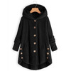 Coat Winter Casual Loose Solid Button Fleece Hooded For Women Coat Winter Casual Loose Solid Button Fleece Hooded For Women