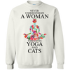 Never Underestimate A Woman Who Love Yoga And Cats Tshirt
