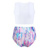 Feather Printed Twist Front Padded Tankini Swimsuit