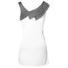 Plus Size Asymmetrical Buttons Skew Neck Tank Top