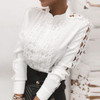 Women Casual Elegant Sequins Long Sleeve Blouse Shirts 2020 Autumn O-Neck Pullovers Tops Ladies Fashion Patchwork Print Blusa