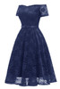 Off the Shoulder Lace Burgundy Short Prom Party Dress