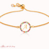 Colorful Rainbow Zircon 26 Letter Bracelet for Women adjustable initial Bracelet Femme Snake Chain Jewelry Christmas gifts