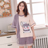 Womens Homewear Cute Cartoon Printed Pajamas Set Casual Short Sleeve T-Shirt Sleepwear Nightwear Set Summer Pyjama For Women Set Womens Homewear Cute Cartoon Printed Pajamas Set Casual Short Sleeve T-Shirt Sleepwear Nightwear Set Summer Pyjama For Women Set
