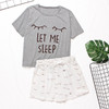 Womens Homewear Cute Cartoon Printed Pajamas Set Casual Short Sleeve T-Shirt Sleepwear Nightwear Set Summer Pyjama For Women Set Womens Homewear Cute Cartoon Printed Pajamas Set Casual Short Sleeve T-Shirt Sleepwear Nightwear Set Summer Pyjama For Women Set