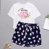 Womens Homewear Cute Cartoon Printed Pajamas Set Casual Short Sleeve T-Shirt Sleepwear Nightwear Set Summer Pyjama For Women Set Womens Homewear Cute Cartoon Printed Pajamas Set Casual Short Sleeve T-Shirt Sleepwear Nightwear Set Summer Pyjama For Women Set