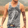 Men's Urban Style Buddha & Elephant Print Tank Top Tee Men's Urban Style Buddha & Elephant Print Tank Top Tee