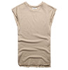 Men's Urban Style Sleeveless Unhemmed Pattern Tee