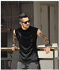 Men's Urban Style Sleeveless Unhemmed Pattern Tee