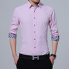 Men's Business Style Slim Fit Solid Square Collar Formal Shirt