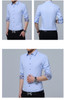 Men's Business Style Slim Fit Solid Square Collar Formal Shirt