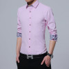 Men's Business Style Slim Fit Solid Square Collar Formal Shirt