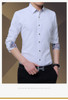 Men's Business Style Slim Fit Solid Square Collar Formal Shirt