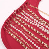 Women's Luxurious Jumpsuit w/ Pearl Chain Finish