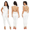 Women's Luxurious Jumpsuit w/ Pearl Chain Finish
