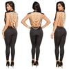 Women's Luxurious Jumpsuit w/ Pearl Chain Finish